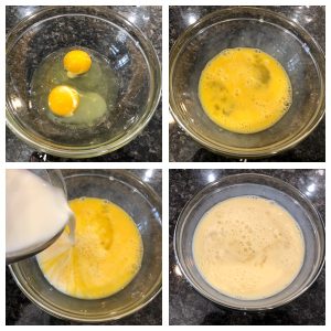 whisk eggs and sugar together