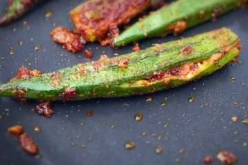 okra fry, bendakaya fry, vendakai fry, Bhindi fry