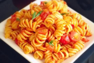 pasta,tomato pasta,creamy tomato pasta,how to make tomato pasta,italian food,italian,cream,tomato,tangy tomato pasta,rotini pasta,cherry tomato,tomato sauce,tomato pasta,rotini tomato pasta