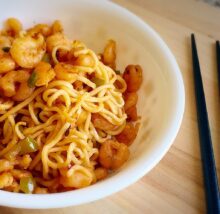 Garlic shrimp noodles recipe, How to make garlic shrimp noodles