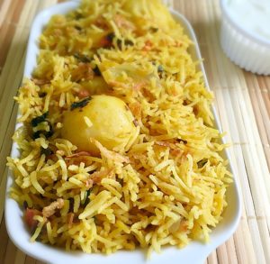 Baby potato biryani recipe, How to make baby potato biryani