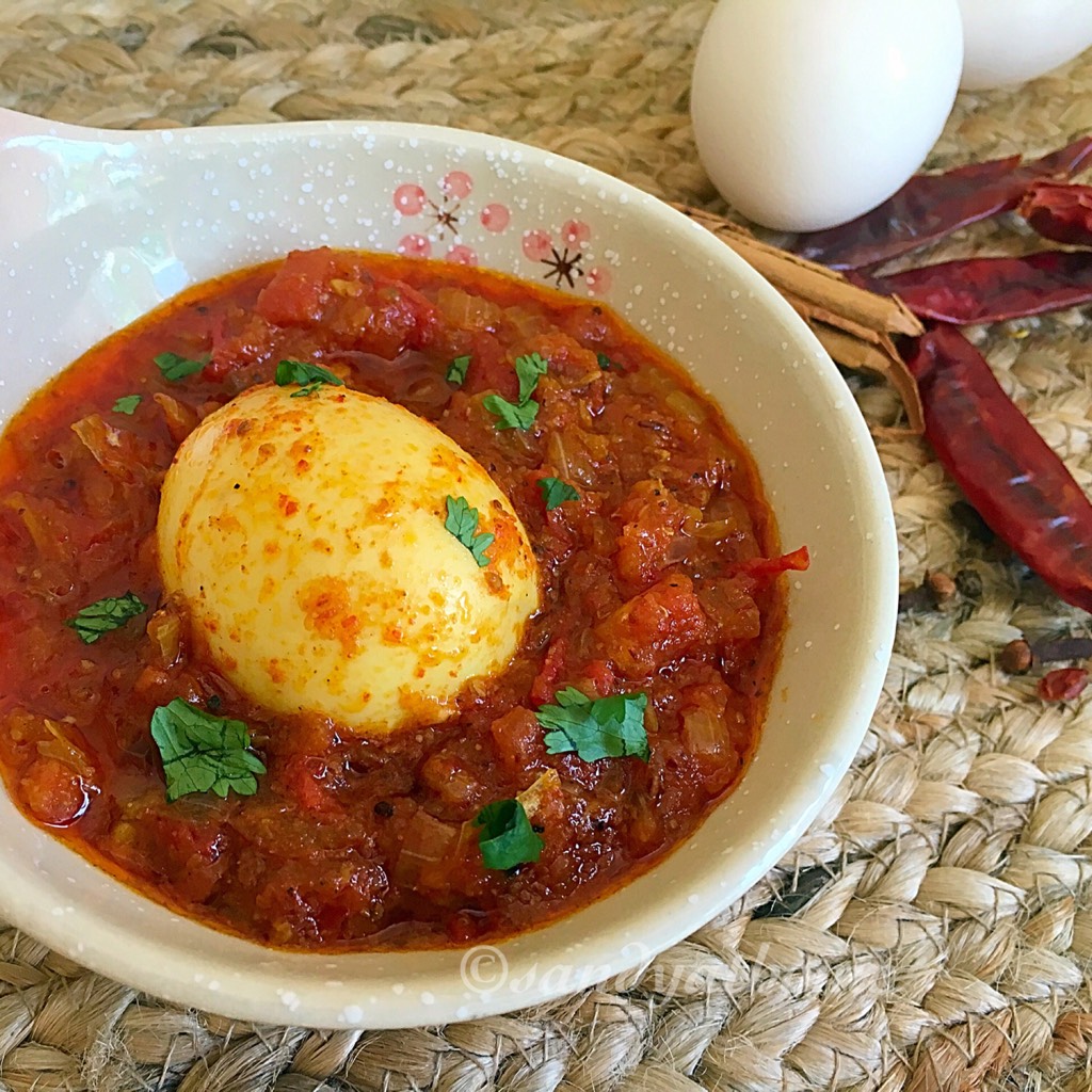 Egg curry recipe, How to make egg curry - Sandhya's recipes