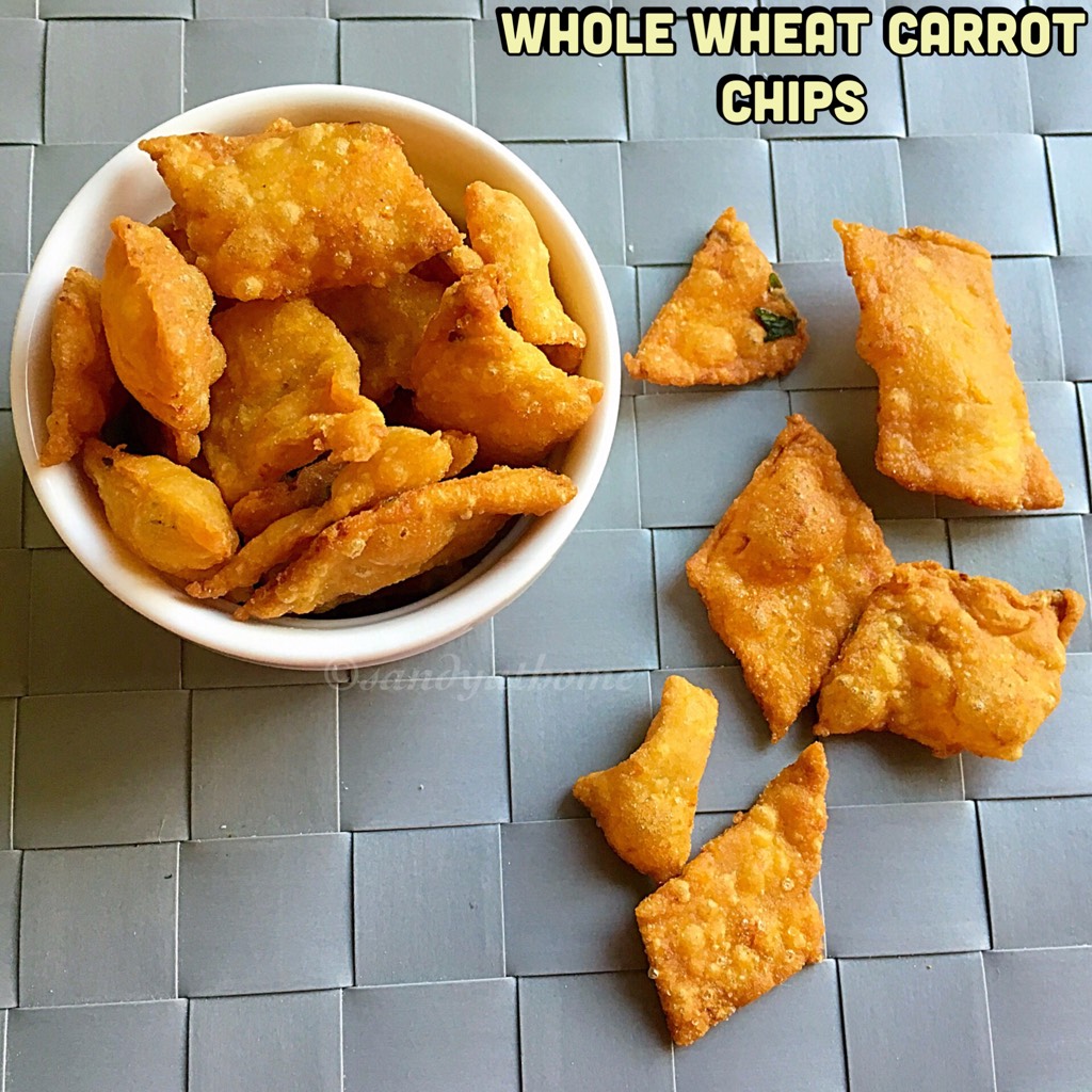 Whole wheat carrot chips