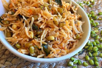 Sprouted moong biryani recipe