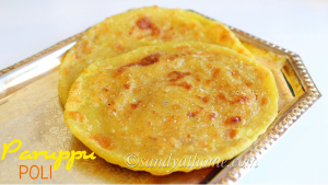 puran poli recipe, paruppu poli