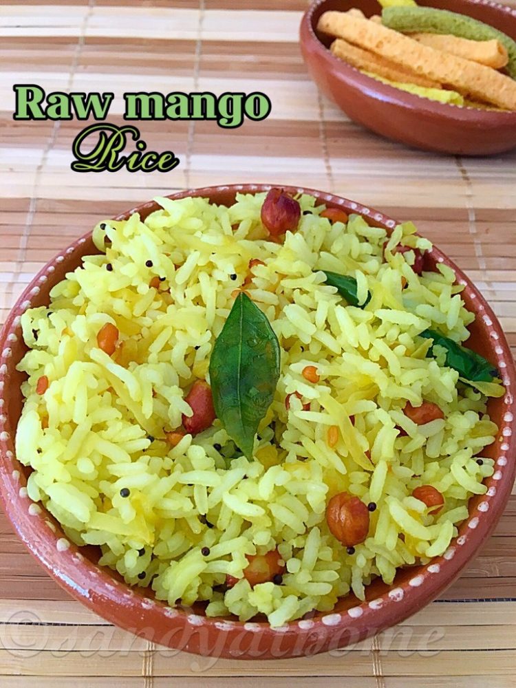 Raw mango rice recipe, Mamadikaya Pulihora Sandhya's recipes