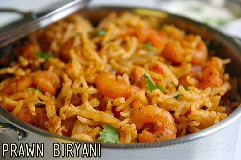 Prawn biryani, Pressure cooker Prawn biryani recipe Sandhya's recipes