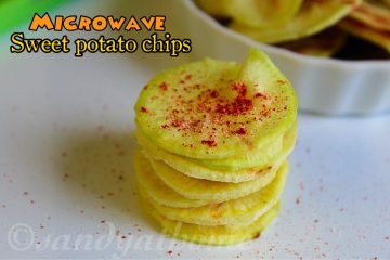 Microwave sweet potato chips