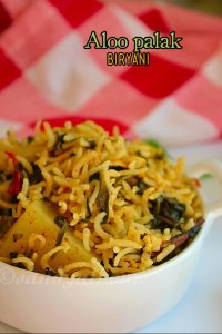 Aloo palak biryani