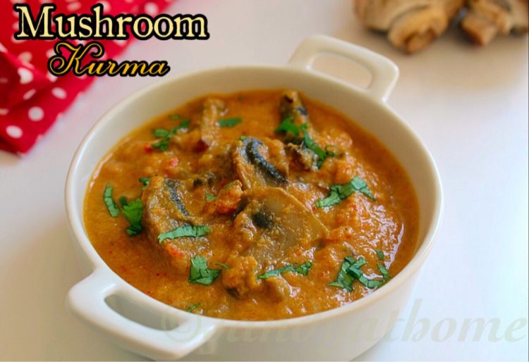 Mushroom kurma recipe, How to make mushroom korma recipe Sandhya's