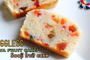 Eggless rava fruit cake