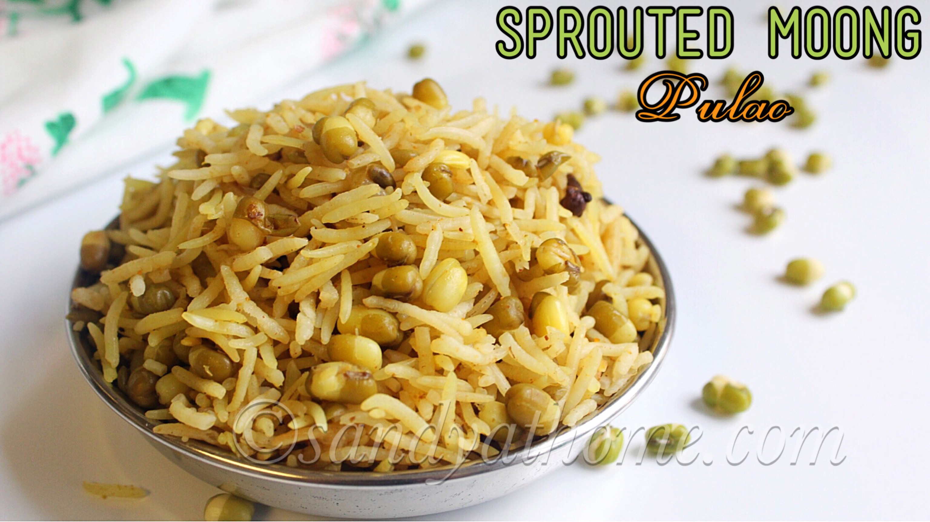 Sprouted moong pulao