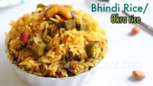 Bhindi rice recipe, Okra rice, Vendakkai Sadam