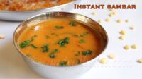 Instant sambar recipe, Fried gram dal sambar, Tiffin sambar