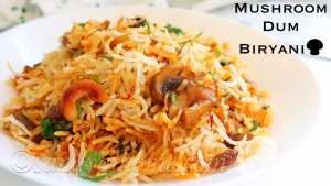 mushroom dum biryani