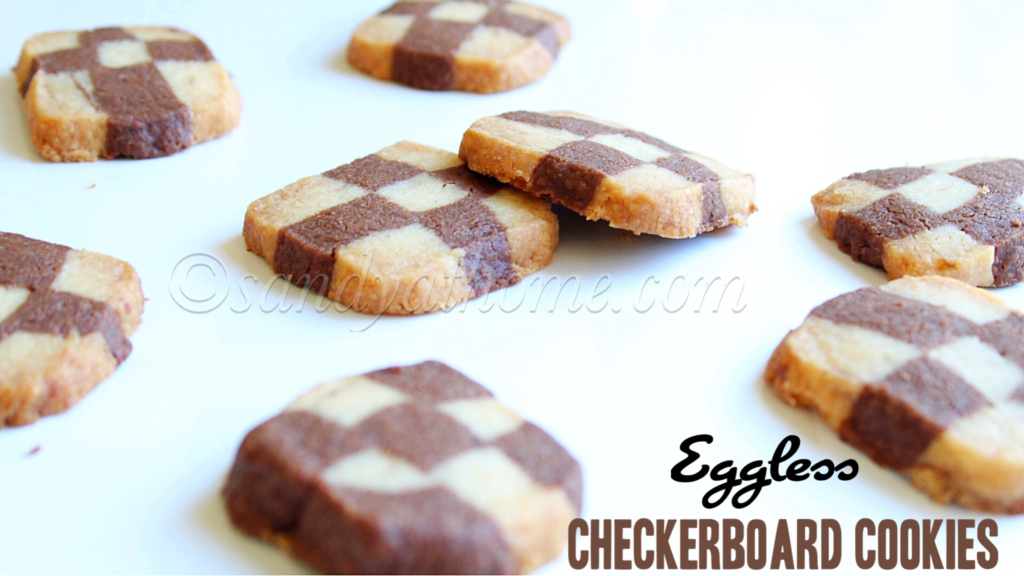 Eggless Checkerboard cookies recipe, Checkerboard cookies Sandhya's