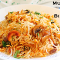 mushroom dum biryani