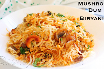 mushroom dum biryani