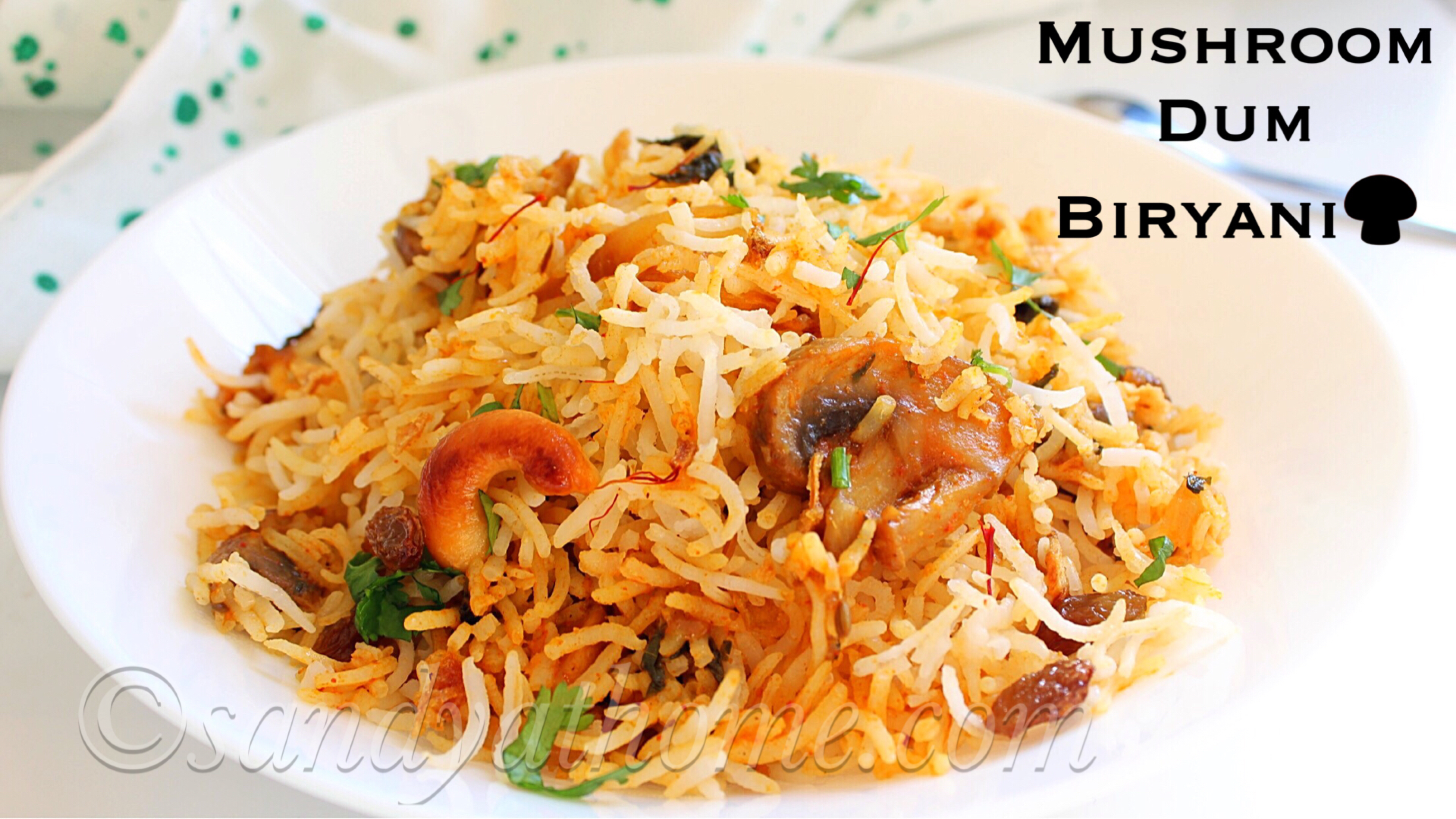 mushroom dum biryani