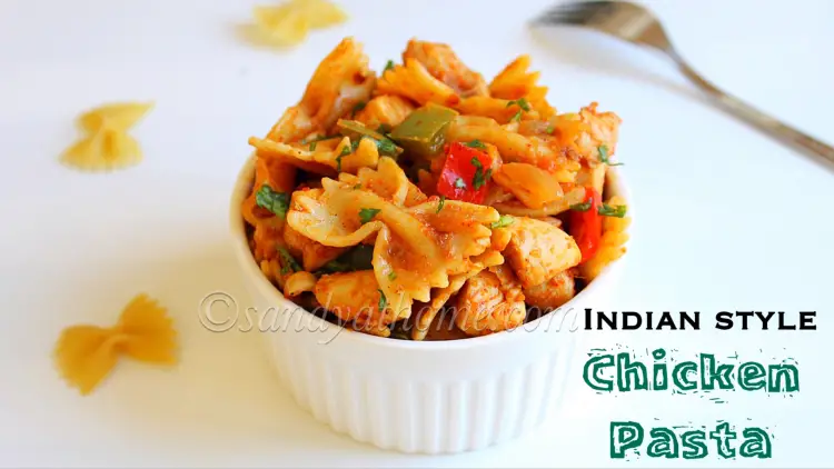 Chicken pasta recipe, Chicken masala pasta, Indian style chicken pasta