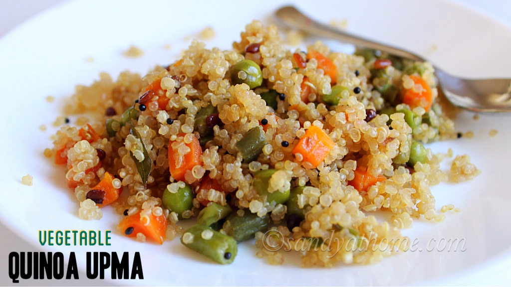 Quinoa upma recipe, Vegetable quinoa upma recipe Sandhya's recipes