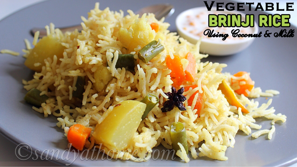 Vegetable brinji rice recipe, Brinji rice, Veg brinji recipe Sandhya