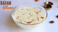 Badam kheer recipe, Badam payasam, Almond dessert recipe, Badam milk