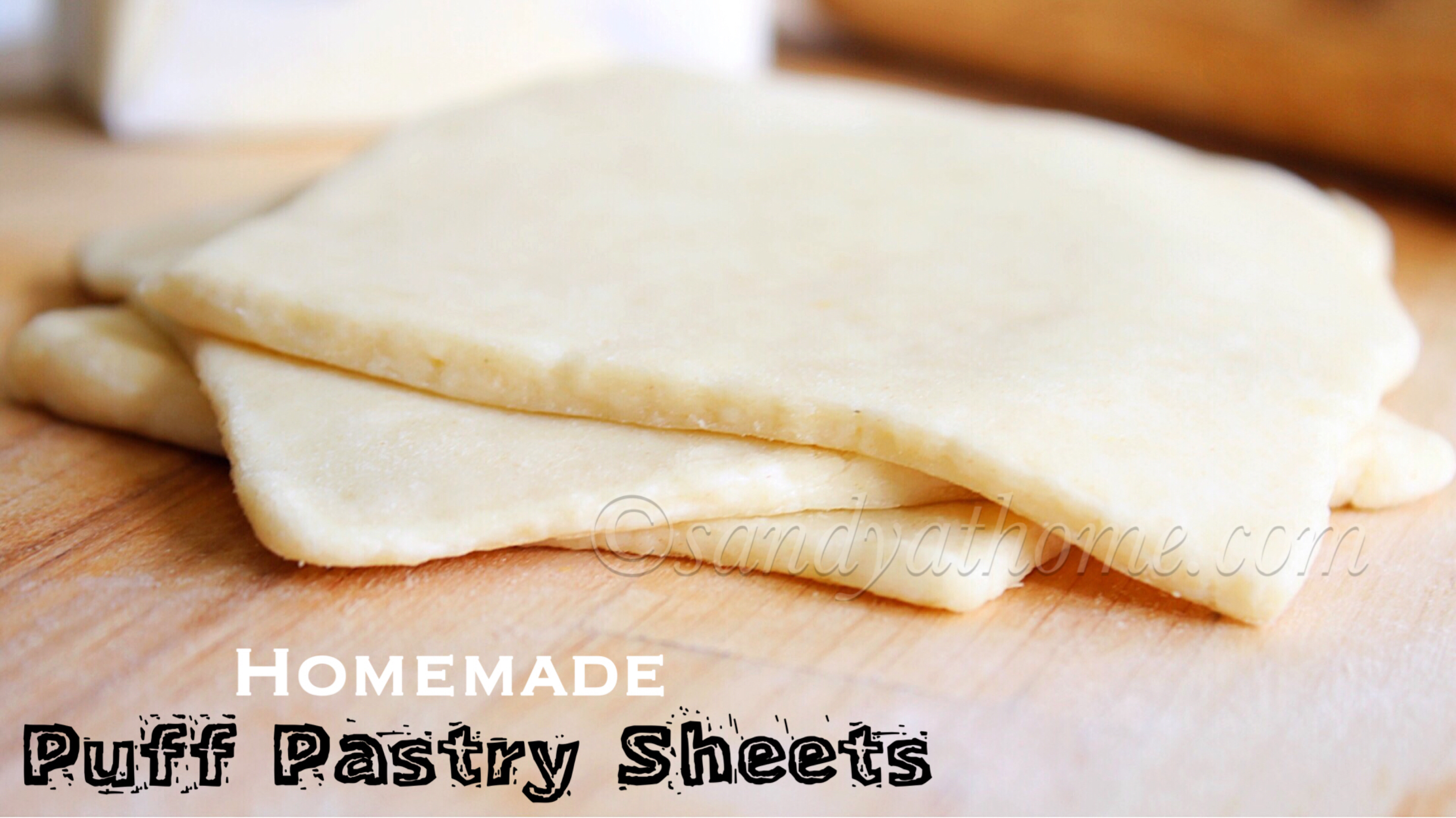 Homemade puff pastry sheet