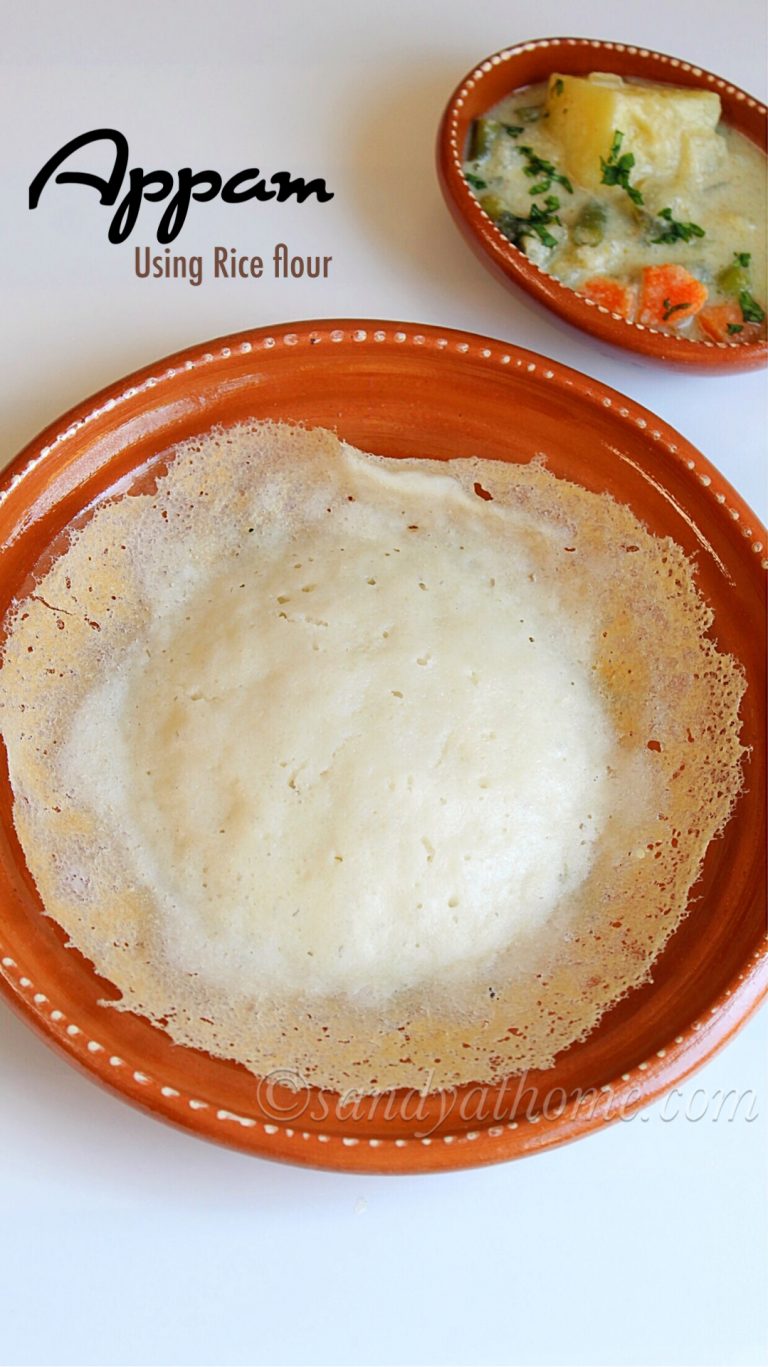 Appam recipe, Palappam, Appam with rice flour, Appam with yeast