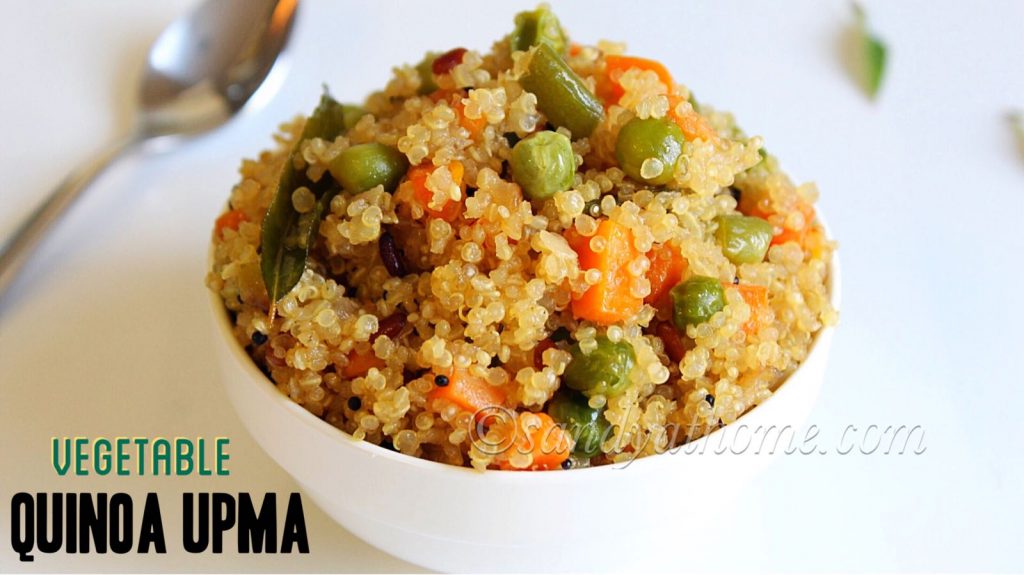 Quinoa upma recipe, Vegetable quinoa upma recipe Sandhya's recipes