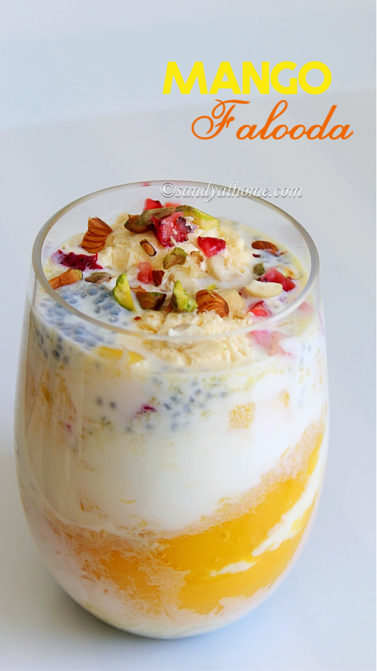 Mango falooda recipe, How to make mango falooda Sandhya's recipes