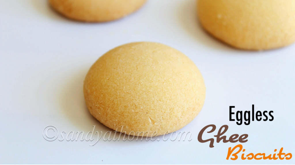 Eggless Ghee biscuits, Eggless Ghee cookies, 3 ingredient cookies