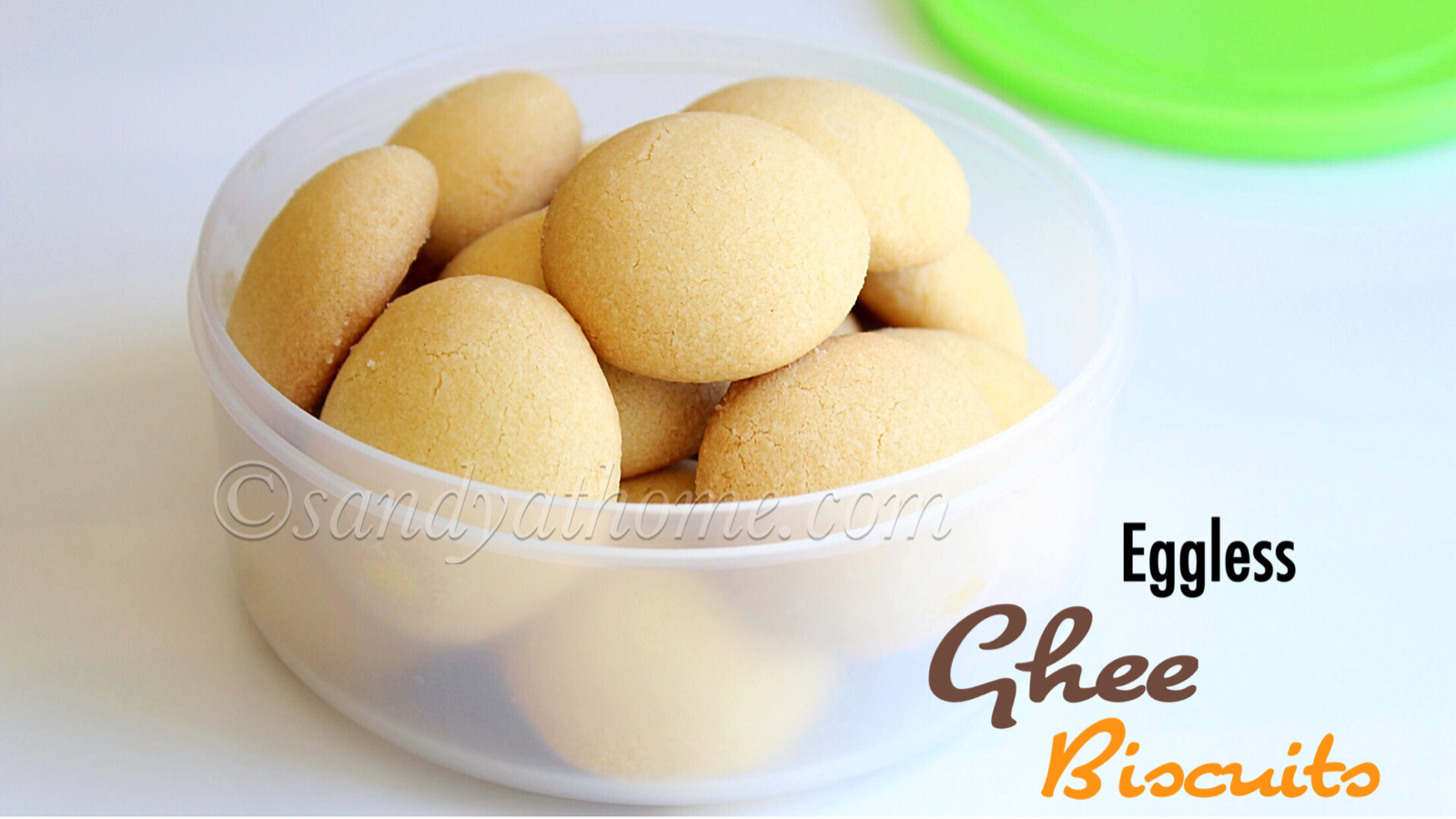 Eggless Ghee biscuits, Eggless Ghee cookies, 3 ingredient cookies
