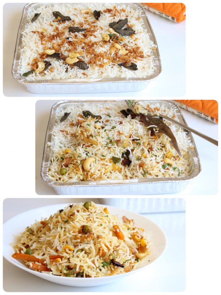 Baked vegetable biryani recipe, Oven baked biryani Sandhya's recipes