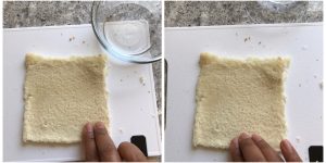 wet the bread slices with water for bread pizza bombs