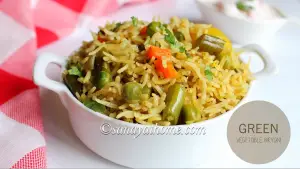 Green vegetable biryani recipe, Green biryani
