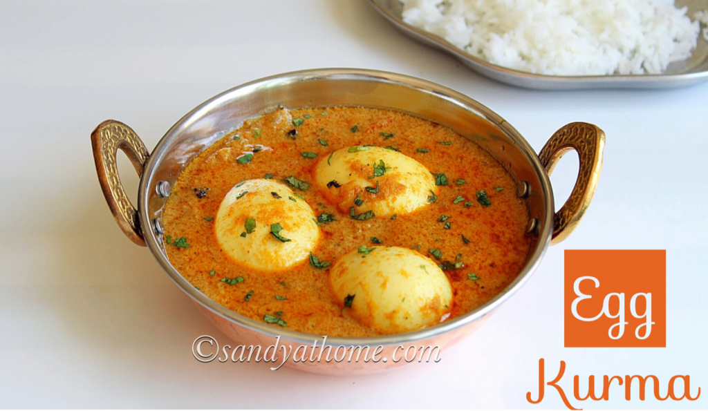 Egg kurma recipe, Muttai kurma, Egg korma recipe Sandhya's recipes