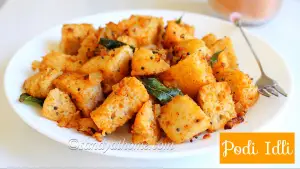 podi idli recipe, podi idli, spicy idli, idli, how to make podi idli