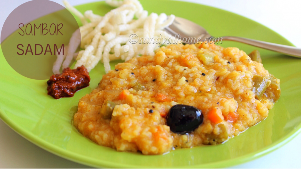 Sambar sadam recipe, Sambar rice recipe Sandhya's recipes