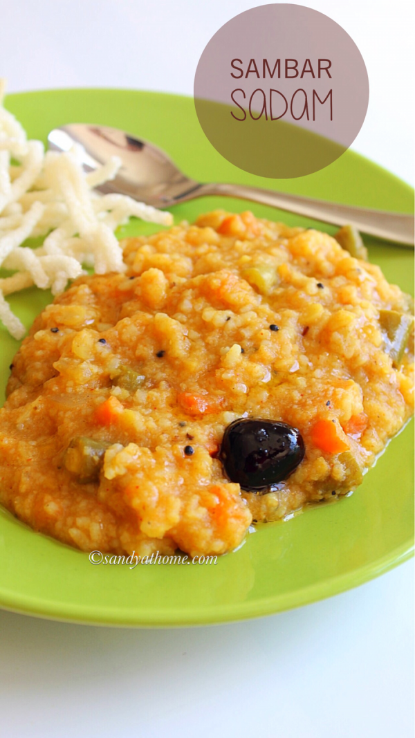 Sambar sadam recipe, Sambar rice recipe Sandhya's recipes