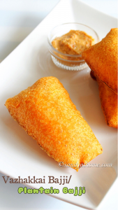 raw banana bajji, plantain bajji, plantain fritters