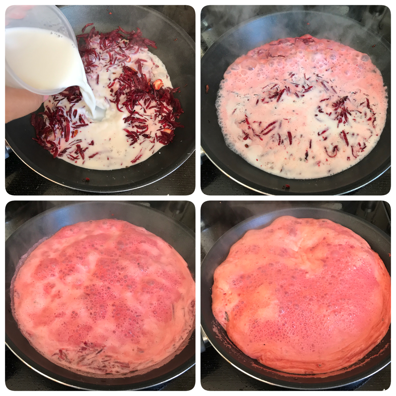 add milk and cook beetroot