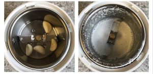 grind garlic adding little water for garlic karasev