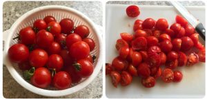 wash and slice tomatoes