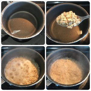 cook oats in watet for oats porridge