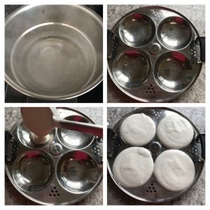 Pour idli batter in idli mold