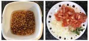 Soak balack channa and chop veggies