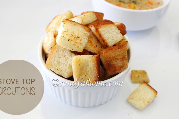 homemade croutons, croutons