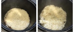 Fluff the cooked jeera rice