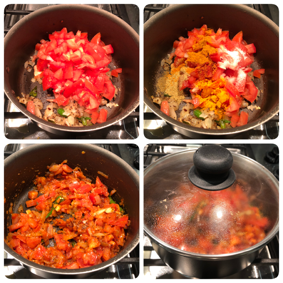 Add tomatoes and masala powder